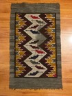 Small Antique Wool Rug - Navajo southwestern Geometric   Bird Motif