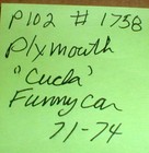 Aurora Afx  Super Cuda Funny Car Ho Scale 76-77  1758 Body Windshield Parts Only