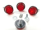 License Plate Tag Bolts Red Reflectors 4 Motorcycle Harley Trailer Car Usa Made 