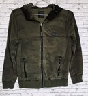 Vintage Abercrombie   Fitch Mens Small Full Zip Camo Hoodie Jacket Pockets