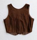 Vintage Tyrolean Brown Suede Lace Up Vest Women s Leather Boho Folk M