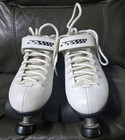 Clean Vintage Riedell Carrera Speed Roller Skates Women Sz 7 White Leather