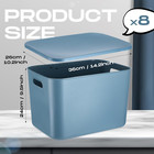 8 Pieces Colorful Storage Bins With Lid  Plastic Storage Basket Organizing Conta