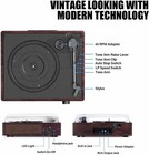 Bluetooth Vinyl Record Player 3-speed Turntable With Stereo Speakers Vintage