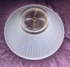 Mid-century  Ceiling Light Shade  Pale Blue  10 5 Inch Diameter  Fanning Ridges