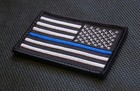 Thin Blue Line Reverse United States Flag Embroidered Uniform Patch Police Swat 