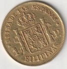 Scarce 1862 Philippines 1 Peso Gold F Details