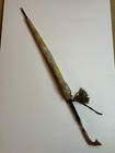 Vintage Antique Floral Flowers Umbrella Brown Yellow Roses Parasol Tail Handle