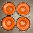 Set Of 4 Vtg Jaguar Xj6 Xj12 Xke 9  Silver Black Jaguar Center Hubcaps-gold Logo