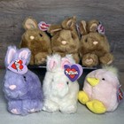 Vintage Puffkins Plush Lot Of 7 W  Tags     Tibbs Bunny  Lucky  Chirps     1990s