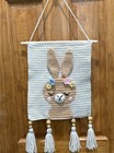Handmade Crochet Bunny Wall Hanging Nursery Baby Room Decor Pink Blue Yellow 18   