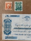 1868 Agency Bank Of California Gold Hill Nevada Nv Check Revenue Stamp H H Flagg