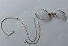 Antique Pince Nez Eyeglasses - Gold-filled Security Chain Ear Wire  Hard Case
