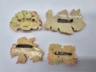 Occupied Japan Dog Brooch Vintage Celluloid Plastic Pink Animal Jewelry 4 Piece