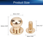 8mm Round Head Button Stud Slotted Screws Nail Rivet Solid Brass Round Button St