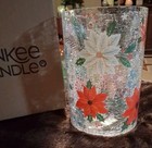 Nib Yankee Candle Crackle Poinsettia  Candle Jar Holder