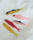 Vintage Fishing Lure Lot   Rubber Glitter Fishing Worms Minnow Bait 1970s 1980s