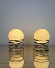 Pair Vintage Table Lamps Massive Belgium 1970s Mid Century Space Age Pop Art