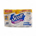 Scott Unscented Bathroom Tissue Toilet Paper One-ply - 45 Rolls