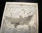 Terrific Confederate States Of America Civil War North South Map 1864 Newspaper