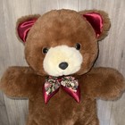 Vintage Dan Dee Teddy Precious Bear Large 24  Plush Red Satin Rare