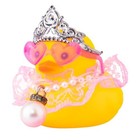  Car Rubber Duck Decoration Cute Car Accessories Pearl Pendant Chain-pink Lace