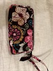 Vera Bradley Quilted Sm  Satchel Purse Or Wristlet In The Raspberry Fizz Pattern
