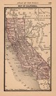 Tiny Antique California State Map 1888 Miniature Vintage Map Of California 3244