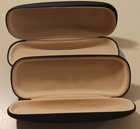 2 Pack Hard Shell Eyeglass Case Clamshell Box Black Blue Reading Glasses