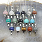 Natural Gemstone Crystal Pendulum Healing Dowsing Healing Reiki Pendant Necklace