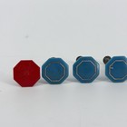 Vintage Lot 8 Bakelite Green Blue Red Octagon Knobs 1-1 4  Art Deco Drawer Pulls