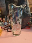 Vintage Mcm Clear Glass Martini Cocktail Pitcher Etched  Wheat Pattern