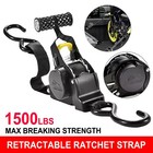 1- Auto Retracting Ratchet Strap 1  X 10  1500lb Heavy Duty Cargo Tie Down Strap