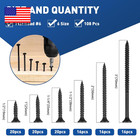 Drywall Screws Assortment Kit  Wood Screws For Drywall 108 Pcs Coarse Thread  Ph