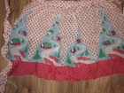 Vtg  Holiday Apron Waist Tie Christmas Village With Trees Multicolor One Size