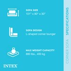 Intex Inflatable Corner Couch Sectional W  Cupholders Gray open Box   2 Pack 