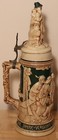 Poachers In The Herder s Hut By Girmscheid 1l German Beer Stein Antique   158