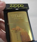 1998  Solid Brass Titanic Zippo Lighter   W case Factory Sealed