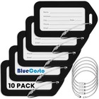 10x Black Luggage Tags For Suitcases Travel Bag Tag Suitcase Baggage Name Label