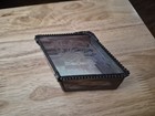 Vintage Stained Glass Purple Iridescent Trinket Box