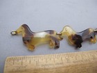 Vintage Acrylic And Gold Filled Dachshund Dog Link Bracelet-7 3 8 Inches