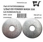  10  1 2 Id X 2 Od Stainless Steel Fender Washer Large Od Washers 316 Stainless