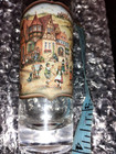1 5 Oz  Shot Glass 4  Tall german Village dancing Party bar oktoberfest 09