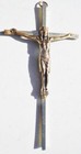 Vintage Wall Hanging Or Casket Coffin Crucifix Jesus 7  Brass Religious Cross