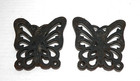 Pair Of Vintage Mcm Cast Iron Butterfly Trivets  Footed From Taiwan 3 5     Read 