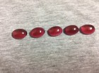 Vintage Czech Medium Starburst Cabochon Glass Red Rhinestone Lot Of 5