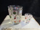 6 Nib Culver Christmas Potpourri Double Old Fashioned Bar Glasses   Shot Glass