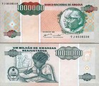 Angola 4 Pcs Set  50000 100000 500000 1000000 Kwanzas 1995 Unc P-138 139 140 141
