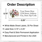 60 Return Address Labels Personalized Printed 3 4 X 2 1 4 Floral Mailbox