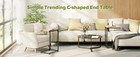 C Shaped End Table  Tv Tray For Couch  Small Side Table